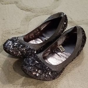 Sparkly sequin metallic flats